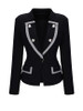 Lapel Formal Contrast Trim Blazer