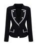 Lapel Formal Contrast Trim Blazer