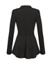 Casual Notch Lapel Ruffled Hem Decorative Button Plain Blazer