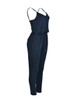 Casual Spaghetti Strap Drawstring Pocket Plain Slim-Leg Jumpsuit