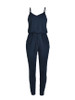 Casual Spaghetti Strap Drawstring Pocket Plain Slim-Leg Jumpsuit