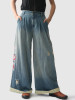 Loose Denim Blue Wide Leg Jean Pants
