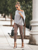3 Color Elastic Waist Casual Pants Bottoms