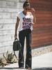Fashion Black Bell-bottoms Jean Pants Bottoms