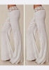 White Patchwork Lace Drawstring Waist Casual Long Pants