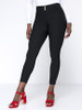 Casual Solid Slim-Leg Pocket Plus Size Pant In Black