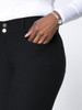 Casual Solid Slim-Leg Pocket Plus Size Pant In Black