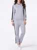Casual Color Block Hoodie And Straight Mid-Rise Pant