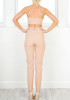 Khaki Zipper Pockets Belt High Waisted Casual Long Pants