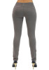Grey Plain Buttons Pockets Mid-rise Casual Long Pants