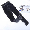 Grey Patchwork Pockets Elastic Waist Mid-rise Long Pants