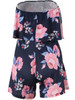 Casual Strapless Flounce Floral Printed Romper