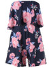Casual Strapless Flounce Floral Printed Romper