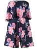 Casual Strapless Flounce Floral Printed Romper