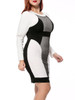 Casual Modern Round Neck Color Block Plus Size Bodycon Dress