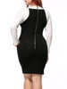 Casual Modern Round Neck Color Block Plus Size Bodycon Dress