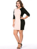 Casual Modern Color Block Round Neck Plus Size Bodycon Dress