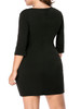 Casual Modern Color Block Round Neck Plus Size Bodycon Dress
