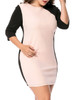 Casual Modern Color Block Round Neck Plus Size Bodycon Dress