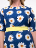 Casual Daisy Printed Half Sleeve Plus Size Bodycon Dress