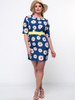 Casual Daisy Printed Half Sleeve Plus Size Bodycon Dress