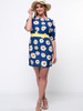 Casual Daisy Printed Half Sleeve Plus Size Bodycon Dress