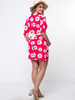 Casual Daisy Printed Half Sleeve Plus Size Bodycon Dress