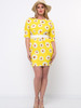 Casual Daisy Printed Half Sleeve Plus Size Bodycon Dress