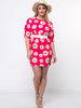 Casual Daisy Printed Half Sleeve Plus Size Bodycon Dress