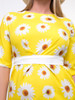Casual Daisy Printed Half Sleeve Plus Size Bodycon Dress