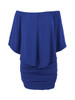 Casual Cape Sleeve Multi-Way Plain Plus Size Bodycon Dress