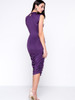 Casual Unique Ruched Plain Plus Size Bodycon Dress With One Sleeve