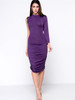 Casual Unique Ruched Plain Plus Size Bodycon Dress With One Sleeve