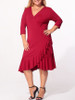 Casual V Neck Flounce Bowknot Plain Plus Size Bodycon Dress Casual V Neck Flounce Bowknot Plain Plus Size Bodycon Dress