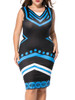 Casual Captivating Color Block Round Neck Plus Size Bodycon Dress
