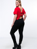 Casual Bowknot Back Hole Plain Round Neck Cropped Plus Size T-Shirt