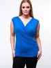 Casual Surplice Solid Sleeveless Plus Size T-Shirt