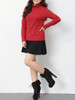 Casual Turtleneck Basic Plain Plus Size T-Shirt