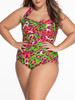 Casual Classical Leopard Halter Plus Size One Piece