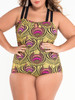 Casual Spaghetti Strap Hot Printed Plus Size One Piece