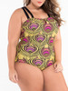 Casual Spaghetti Strap Hot Printed Plus Size One Piece