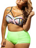 Casual Attractive Color Block Printed Plus Size Swimwear