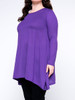 Casual Basic Round Neck Plain Plus Size T-Shirt