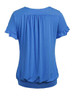 Casual V-Neck Plain Plus Size T-Shirt With Ruffle Trim