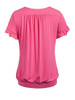 Casual V-Neck Plain Plus Size T-Shirt With Ruffle Trim