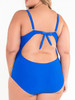 Casual Designed Back Hole Color Block Plus Size One Piece