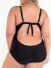 Casual Designed Back Hole Color Block Plus Size One Piece
