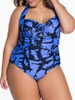 Casual Alluring Halter Cutout Printed Plus Size One Piece