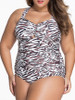 Casual Spaghetti Strap Leopard Plus Size One Piece
