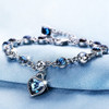Blue Sapphires n a Heart Pendant Bracelet: Hutzell